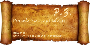 Porpáczi Zoltán névjegykártya