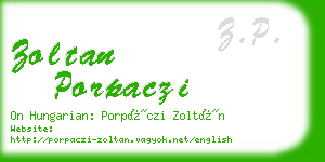 zoltan porpaczi business card